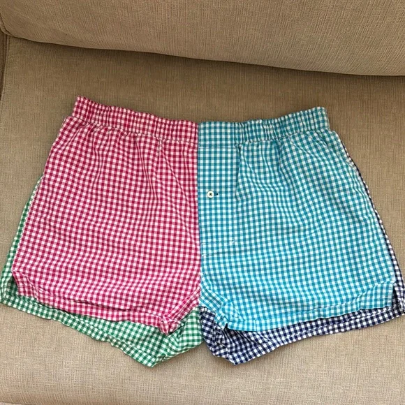 Southern Tide Gingham Boxers - Pink, Blue, Green, Black - Picture 1 of 3